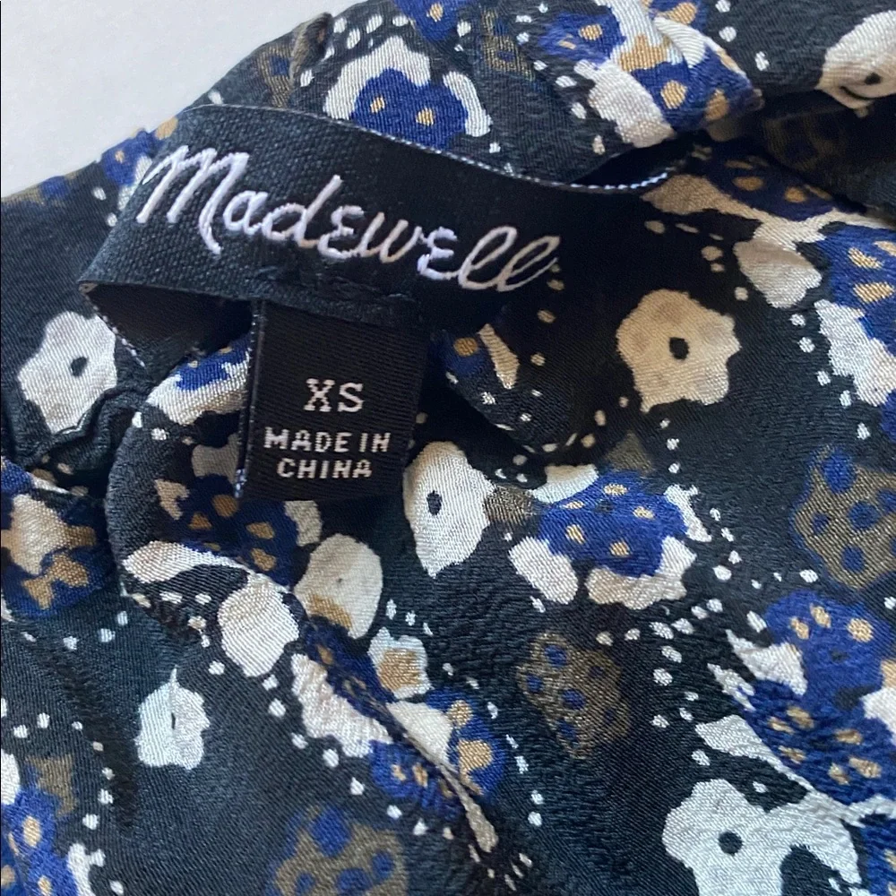 Madewell Garden House Silk Floral Off the Shoulder Boho Blouse‎